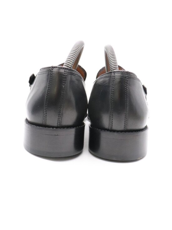 John Varvatos Men\'s 8 Black Leather Double Monk Oxford Handmade in Italy main image 6